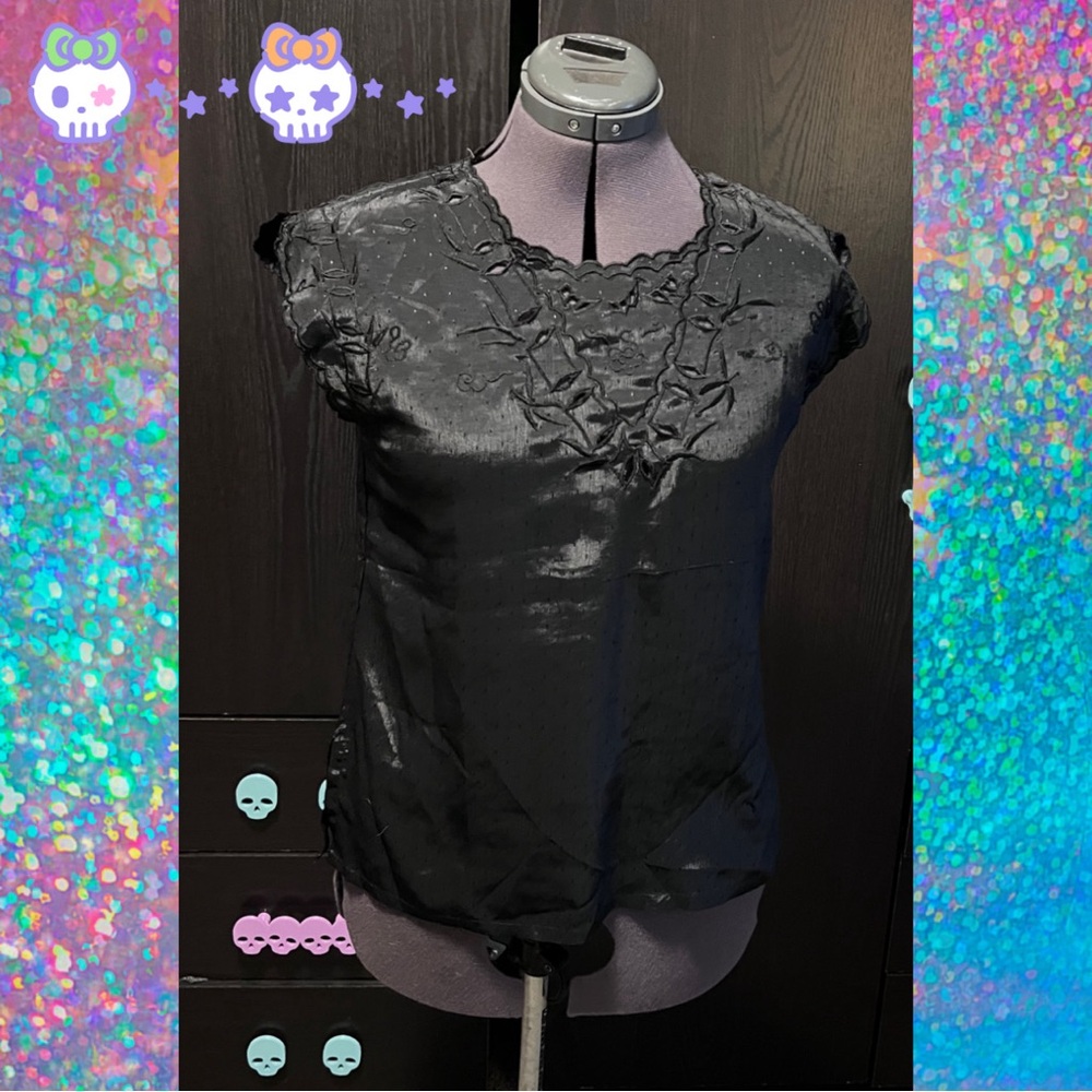 💀 Black silk feel top